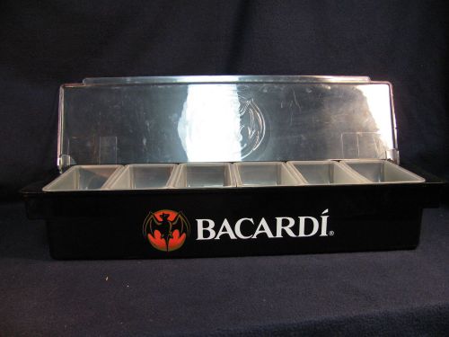 Bacardi Rum Plastic Bar Condiment Caddy with 6 holders