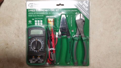 Commercial Electric 3 Piece Tool Set MultiMeter Wire Stripper Diagonal Cutter