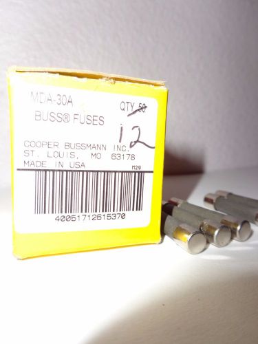 12 buss fuses mda-30a time delay ceramic tube fuse new mda 30a 1/4&#034; x 1 1/4&#034; for sale
