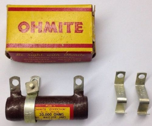 Vintage NOS Ohmite 0388 Vitreous Enamel Resistor 25 Watts 20K Ohms