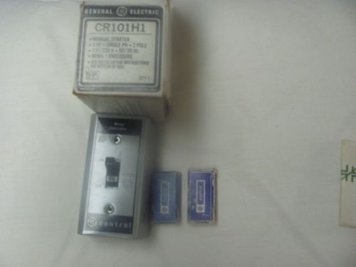 Ge cr101h1 manual motor starter + 2 over load heaters for sale