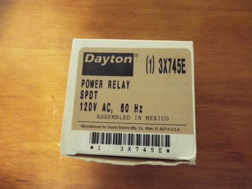 Dayton SPDT Power Relay 3X745E 120 VAC 60 Hz