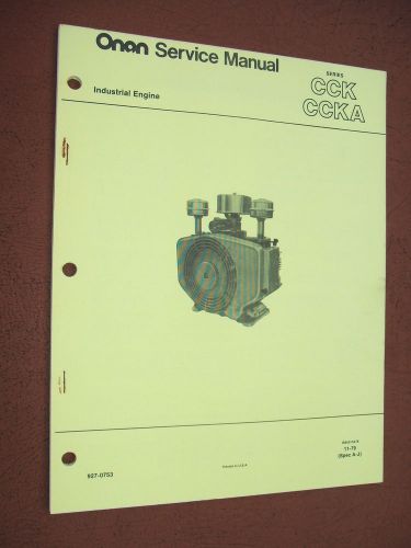 OEM ONAN CCK &amp; CCKA  Series Engine Service Manual Overhaul Repair Generator