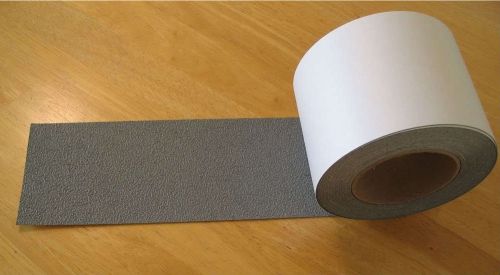 4&#034; x 60&#039; rubberized anti slip safety tape non skid stair step grip boat gray new for sale