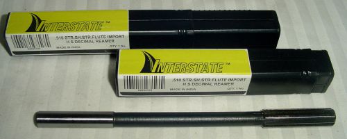 New~qty (2) interstate .510 sh str flute import h.s. decimal reamers for sale