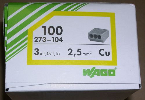 WAGO, WALL NUT WIRE CONNECTORS, 273-104, 5 BOXES OF 100 EACH