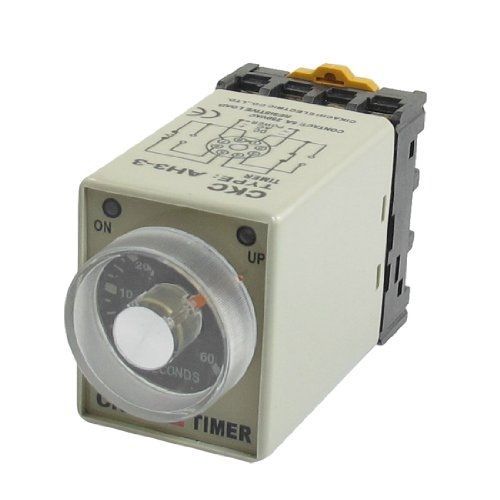 Ah3-3 ac 24v 0-60s 60 sec timer power on delay time relay 8 pin w socket for sale