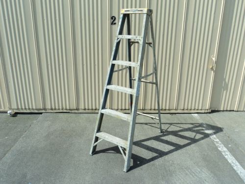 Werner 6 foot step ladder 250 lb type i heavy duty industrial 6006 v2 fiberglass for sale