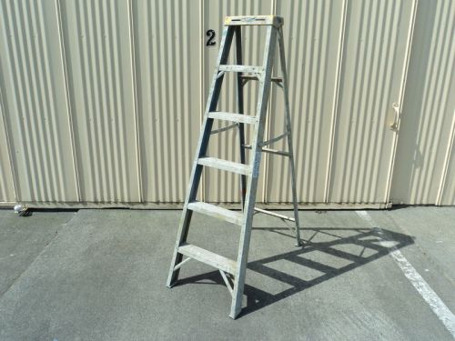 Werner 6 Foot Step Ladder 250 LB Type I Heavy Duty Industrial 6006 V2 Fiberglass