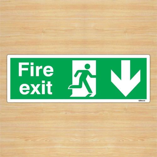 British Standard Fire Exit Safety Sign Direction Self-adhesive Vinyl Stickers