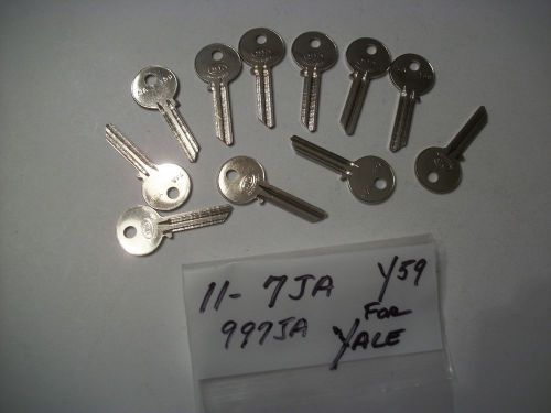 Locksmith LOT of 11, Key Blanks for YALE, 7JA, Y59, Uncut