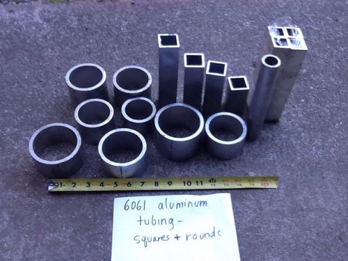 6061 aluminum tubing assortment - squares and rounds for sale
