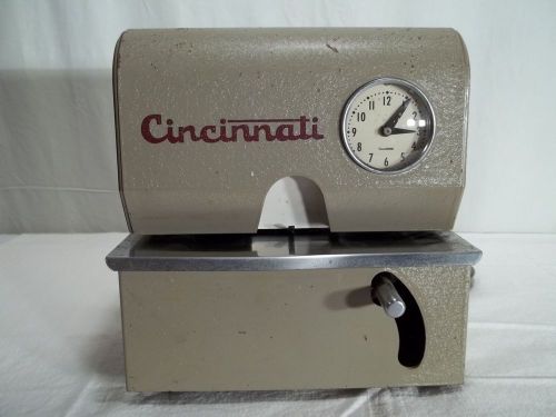 Vintage Cincinnati Time Clock. Works! Includes Time Cards. Post Office
