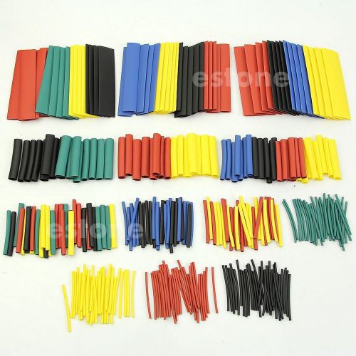 328 pcs 8 sizes assorted heat shrink tube tubing wrap sleeve 5 colors new for sale