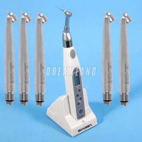 Dental cordless endo motor 16:1 head + 5 surgical 45 degree high speed handpiece for sale