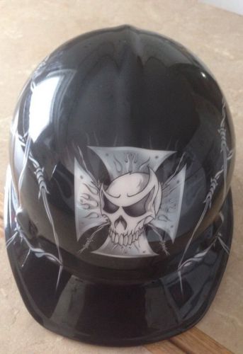 NEW JACKSON HARD HAT WITH SKULL AND BARBED WIRE BLACK