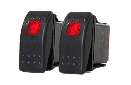 # 2 pcs marine boat trailer rv rocker switch on-off spst 3 pin 1 red led auto for sale