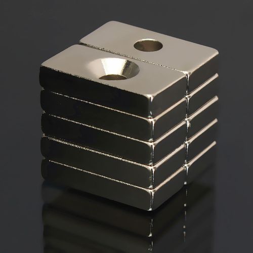 10Pcs Super Strong Block Magnets 20x10x4mm Hole 4mm Rare Earth Neodymium N50
