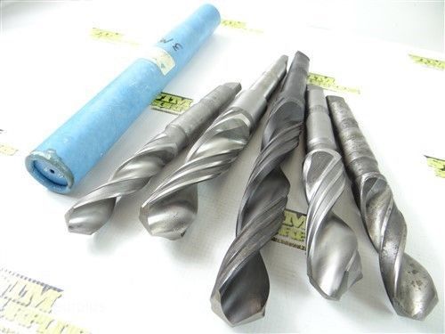 LOT OF 4 HSS 3MT MARGINAL FLUTE TWIST DRILLS 7/8&#034; TO 1-1/4&#034;