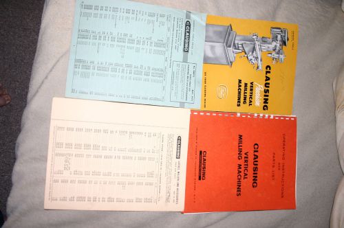 CLAUSING 8520-8525 Vertical Milling Machine Instruction &amp; Parts Manual 0155