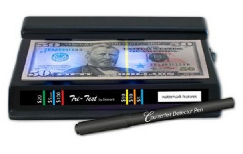 Ultraviolet Counterfeit Money Detector System Fake Dollar Tri Test Tool Black