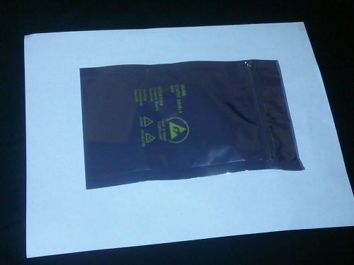Anti-static shielding resealable zip bags 4x6&#034; 10x15cm silver 20 uline for sale