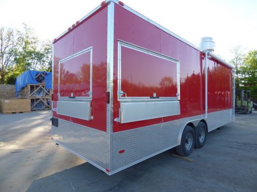Concession Trailer 8.5 x 24 Red - Vending BBQ Catering Food