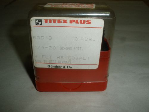 NOS Titex Plus 1/4-20 NC HS Cobalt GH-3 bottom tap 4 flute