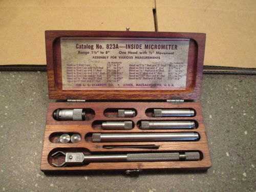 Starrett Inside Micrometer Gage Gauge 823 A in Wooden Case