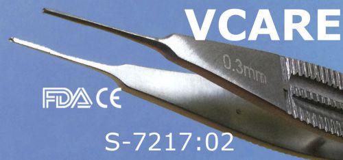 NEW Suture Tying &amp; Corneal Forceps 0.3 mm Teeth SS Non Sterile 2 pieces FDA&amp;CE