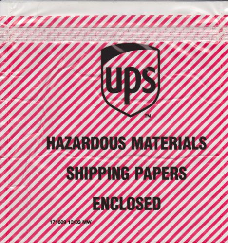 200 pcs of UPS Hazardous Materials Document Shipping paper Pouch