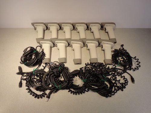 Lot of 11 PSC QS6000 Plus QS6-2100 Barcode Scanner with 8 PS2 Plugs Tested Works
