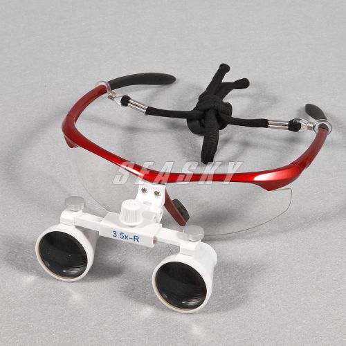 New dental binocular loupes 3.5x420mm magnifying surgical glasses red for sale