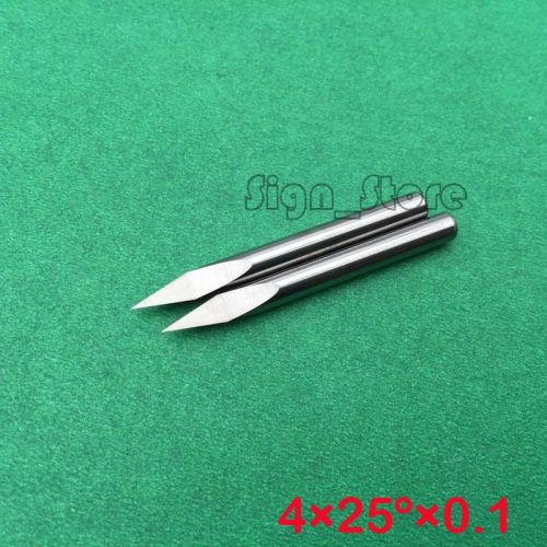 10pc SOLID CARBIDE Three Face CNC Router Engraving Carving Bits 4mm x25°x0.1mm