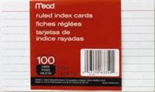 12 Pack of Mead 3 x 5-Inch Index Cards, Ruled, 100 Count, White (63350) = to