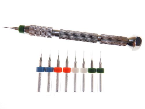 8pc .2mm  .3mm .4mm .5mm 3d printer extruder nozzle head clog kit + pin vise for sale