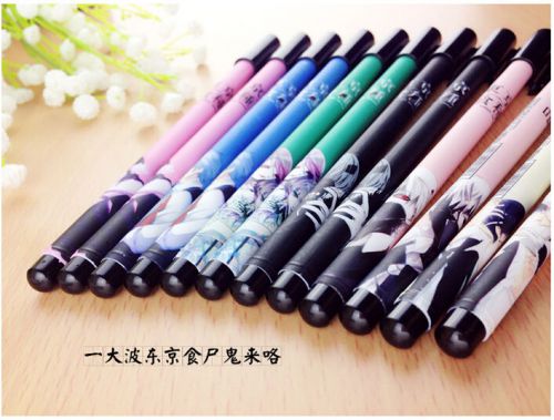 CHANS Tokyo Ghoul Black Ballpoint Gel Ink Pen 0.38 mm  Cute Pin Type 6 pcs/set