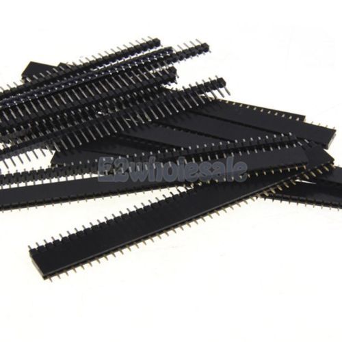 10pcs male + 10pcs female single row 40 pin header strip 2.54mm for pcb for sale
