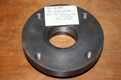 Backplate / Adapter for Lathe Chuck or Faceplate 1 3/4 8tpi