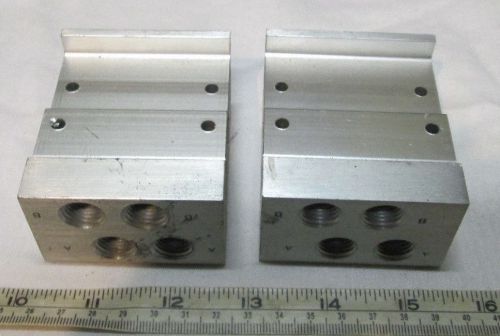 Lot of 2 Manifold Staition Aluminum Selinoid Valve Block