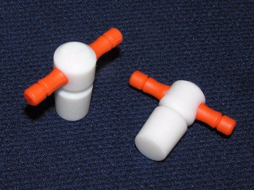 2 kimax stoppers, ptfe, size #13 - standard tapper, orange handle, no. 41901r-13 for sale