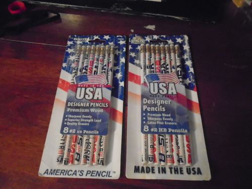 2 LOT 8 PACK EACH OF WRITE DUDES USA DESIGNER PENCILS