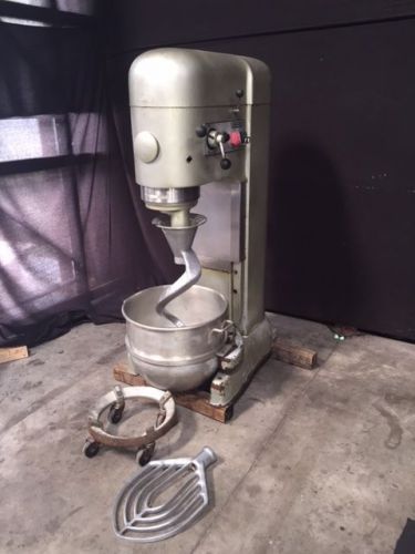 USED Hobart M802 80qt Mixer with SS Bowl, Bowl Dolly, Hook and Paddle Single ph