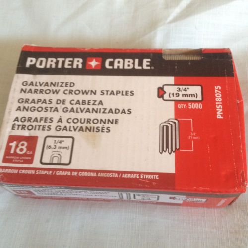 Porter-Cable PNS18075 Box of 5,000 3/4&#034; 18 Gauge Galvanized Crown staples NEW