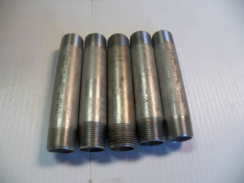 NEW NO NAME LOT OF 5 STAINLESS S/S NIPPLE 304 3/4&#034; X 5&#034;