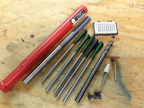 Lot of machinist tools, reamers, Garr 3/8 carbide endmill, indicator mount,