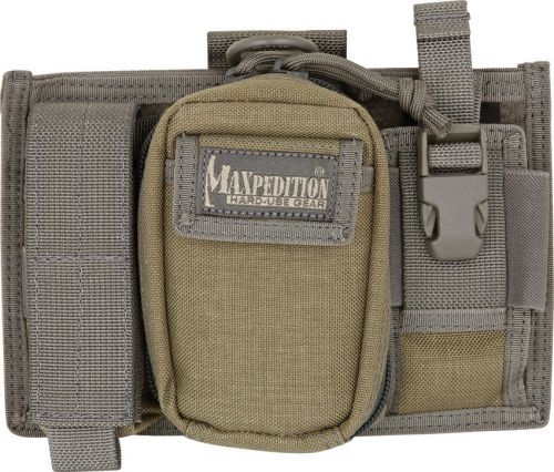 Maxpedition mx324kf triad admin pouch khaki/foliage overall 8&#034; x 5&#034; x 2&#034; middle for sale