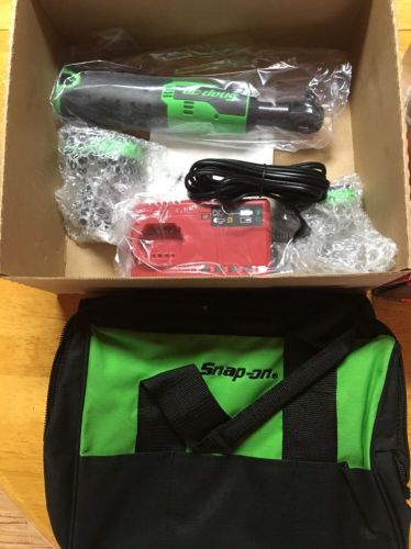 New snap on 14.4v green 3/8&#034; drive cordless ratchet set for sale