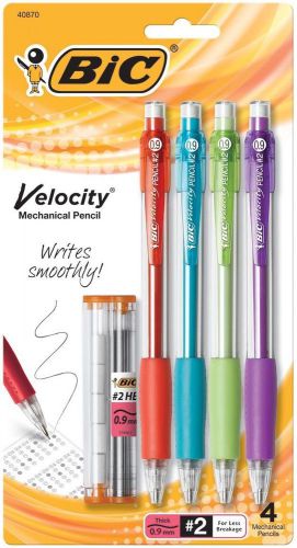 BIC Velocity Mechanical Pencil, Refillable, Thick Point (0.9 mm), 8 Count