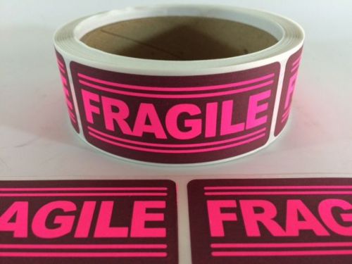 50 1x3 FRAGILE Labels Stickers PINK shipping supplies office products FRAGILE